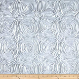 Rosette Satin Fabric White