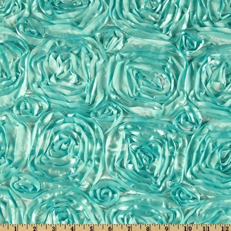 Rosette Satin Fabric Mint