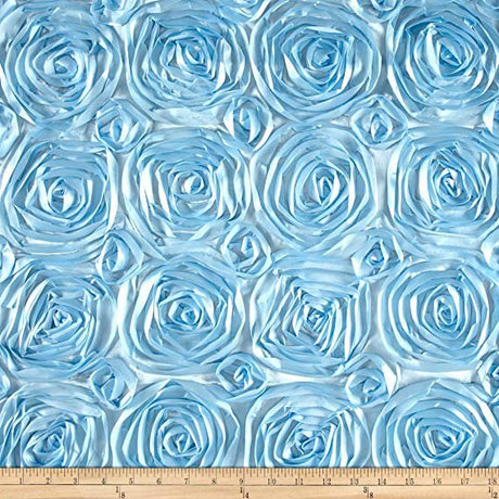 Rosette Satin Baby Blue Fabric