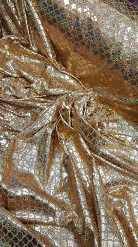 Gold Iridescent Stretch Fabric
