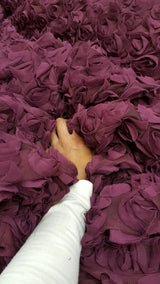 Floral Lace Mesh Eggplant Fabric