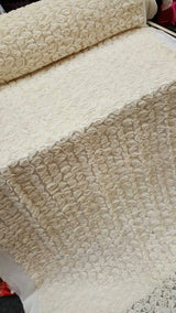 Ivory Floral Lace Mesh Bridal Fabric
