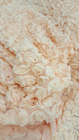 Chiffon Lace Peach Floral Flowers