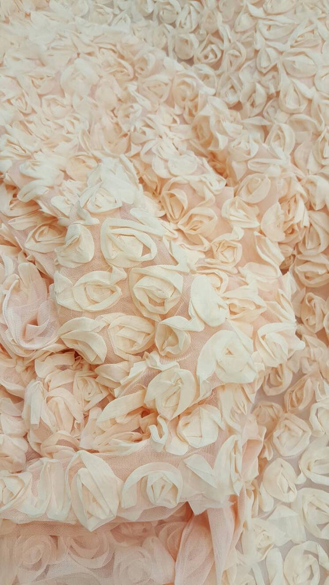 Chiffon Lace Peach Floral Flowers