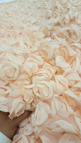 Chiffon Lace Peach Floral Flowers