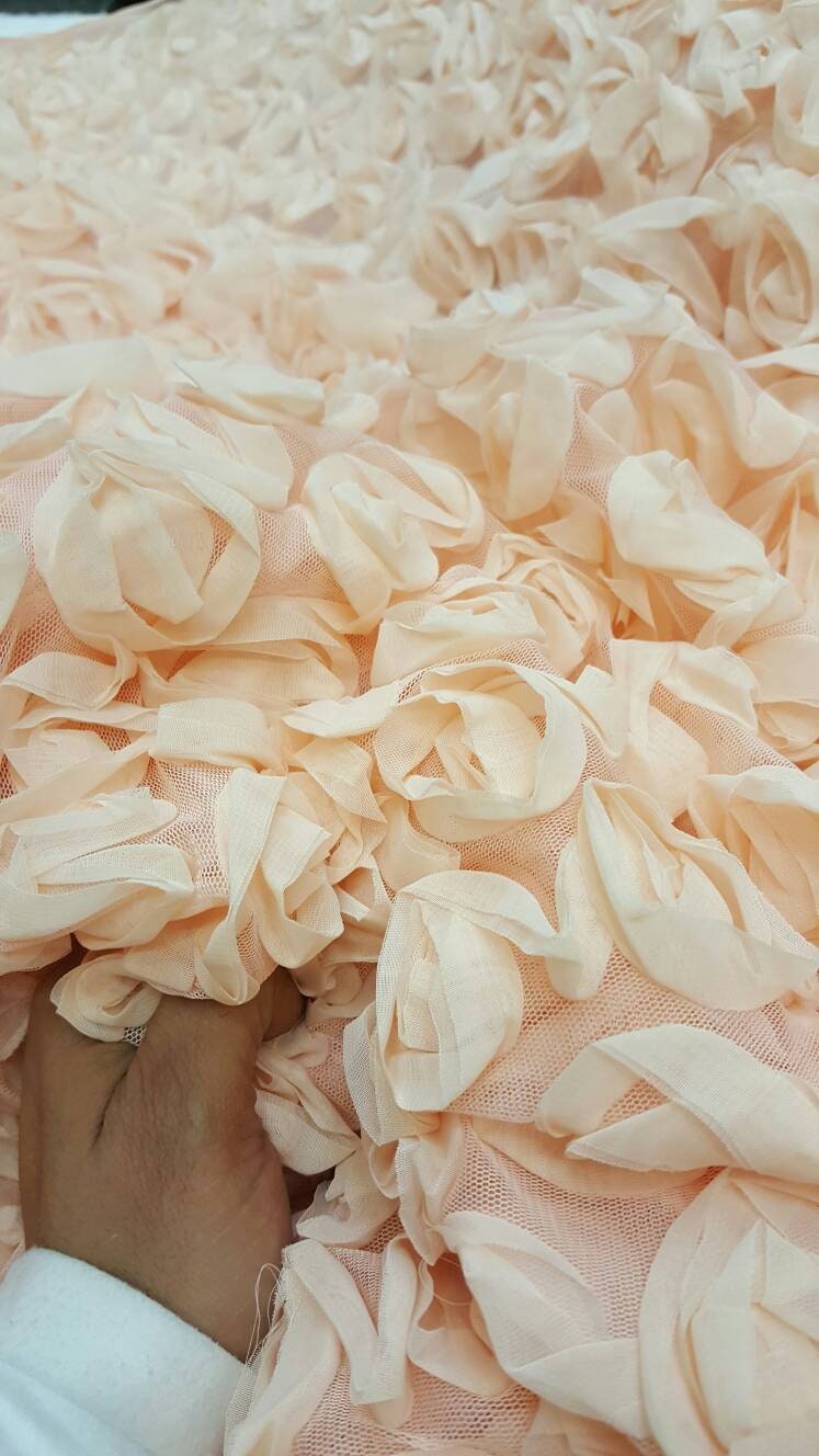 Chiffon Lace Peach Floral Flowers