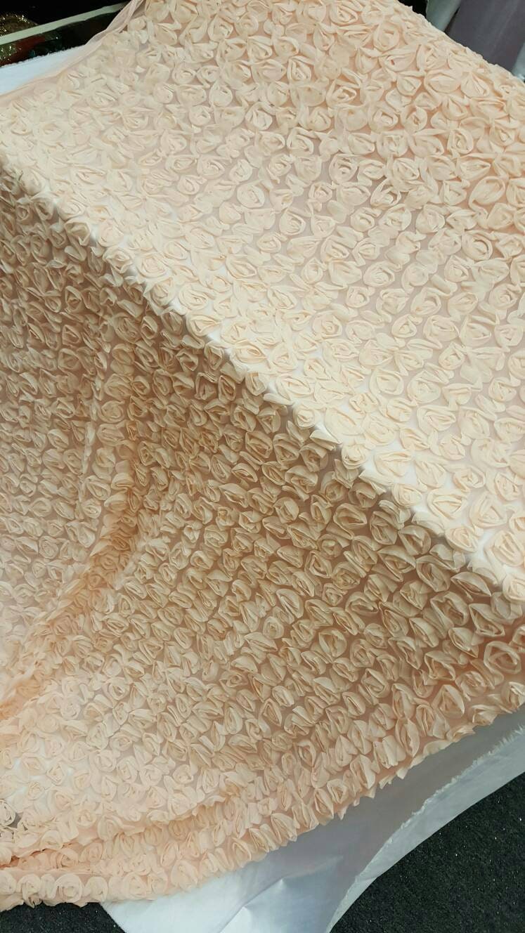 Chiffon Lace Peach Floral Flowers