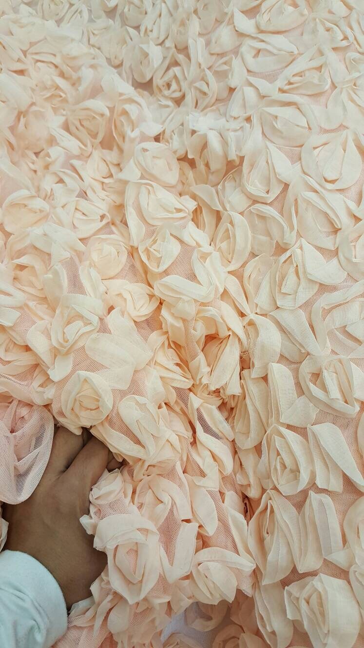 Chiffon Lace Peach Floral Flowers