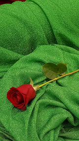 Stretch Lame Sparkly Green Fabric