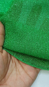 Stretch Lame Sparkly Green Fabric