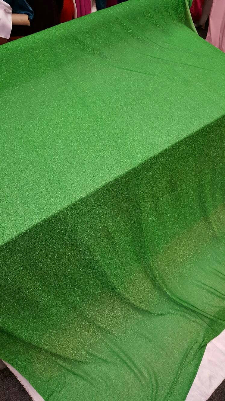 Stretch Lame Sparkly Green Fabric