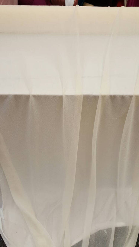 Ivory Stretch Lame Fabric