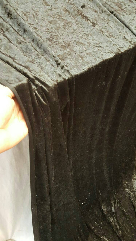 Stretch Velvet Black Crushed