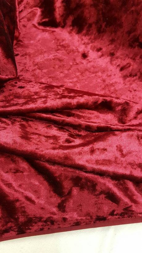 Burgundy Crushed Stretch Velvet