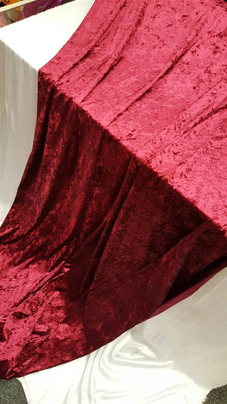 Burgundy Crushed Stretch Velvet