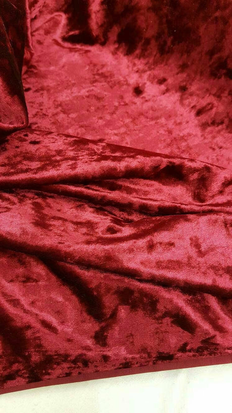 Burgundy Crushed Stretch Velvet