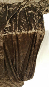 Brown Crushed Stretch Velvet Fabric