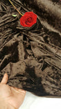 Brown Crushed Stretch Velvet Fabric