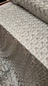 Sequin Lace Embroidered Floral Mesh Silver Gray