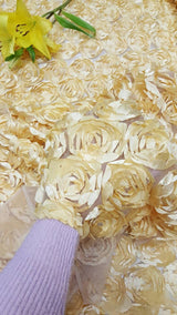 3D Floral Lace Light Gold