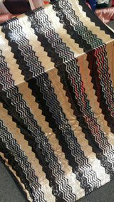 Sequin Chevron Fabric Gold Silver Black