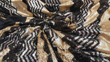 Sequin Chevron Fabric Gold Silver Black