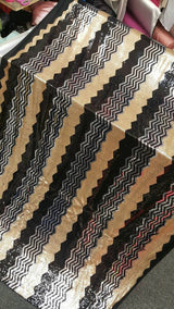Sequin Chevron Fabric Gold Silver Black