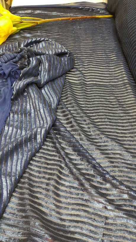 Sequin Mesh Fabric Royal Blue