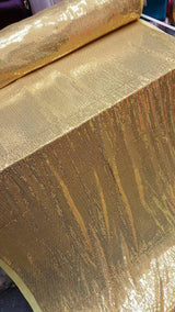 Gold Sequin 2-Way Stretch Knit Fabric
