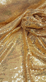 Gold Sequin 2-Way Stretch Knit Fabric