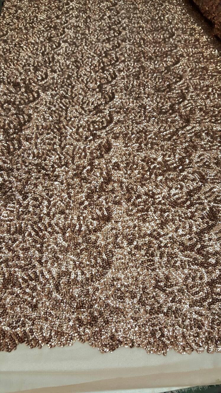 Sequin Mesh Fabric Dark Rose Gold