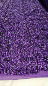 Purple Sequin Stretch Fabric
