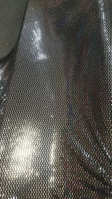 Silver Sequin Stretch Fabric on Black