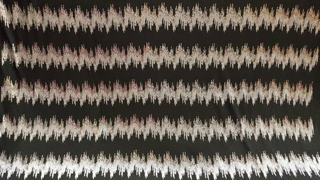 Sequin Stretch Jersey Knit Fabric Silver on Black
