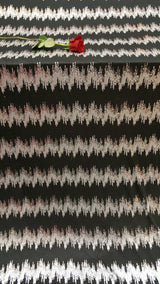 Sequin Stretch Jersey Knit Fabric Silver on Black