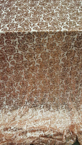 Sequin Lace Fabric on Blush Mesh