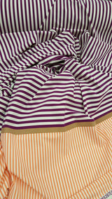 Stretch Spandex Stripe Fabric Orange Purple White