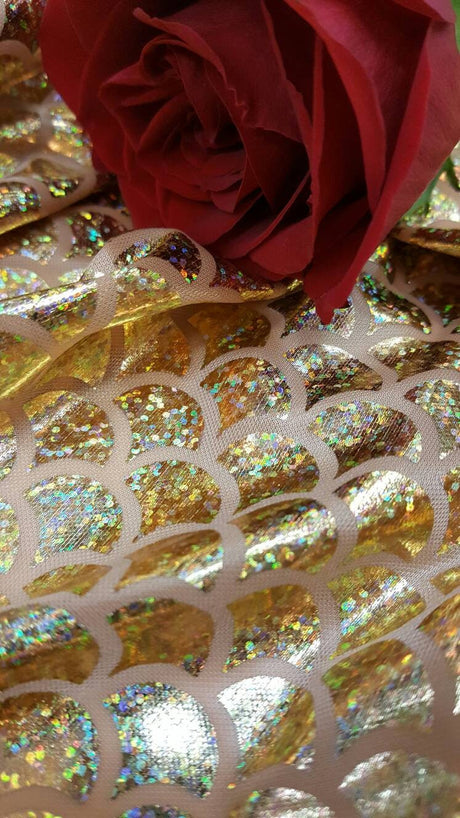 Gold Iridescent Stretch Fabric