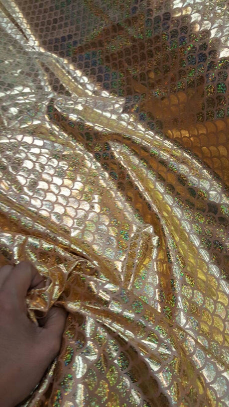 Gold Iridescent Stretch Fabric