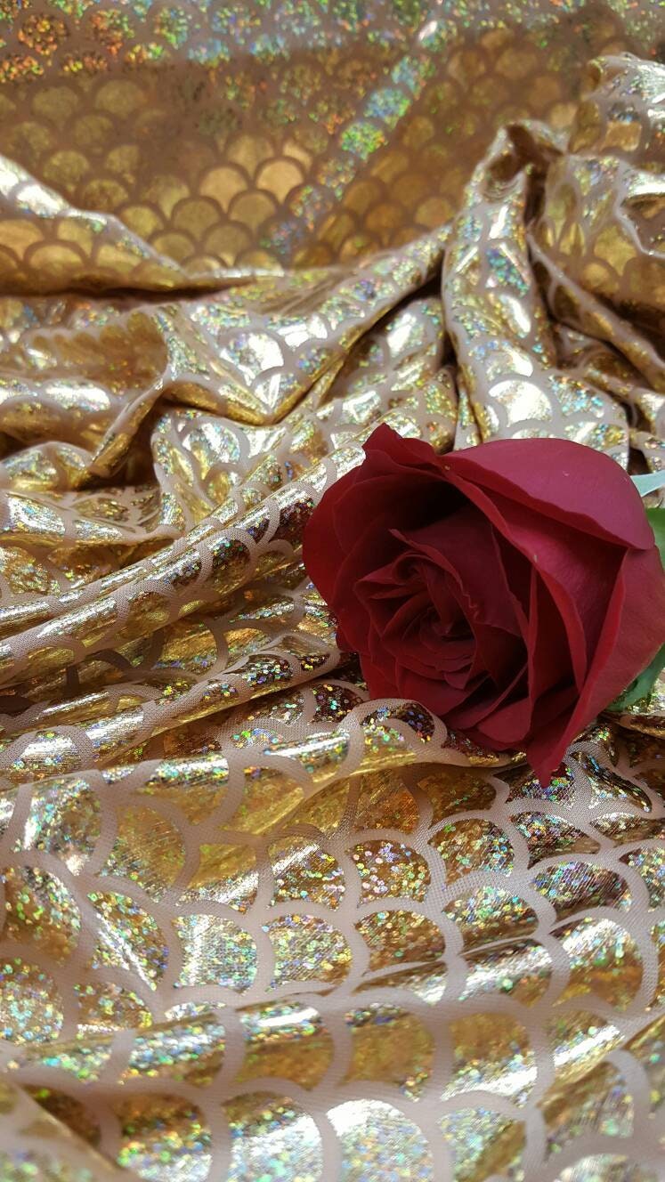 Gold Iridescent Stretch Fabric