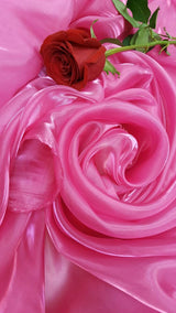 Silk Organza Iridescent Sheer Fabric Hot Pink