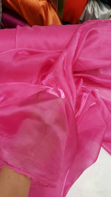 Silk Organza Iridescent Sheer Fabric Hot Pink
