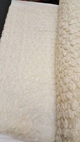 Ivory Floral Lace Mesh Bridal Fabric