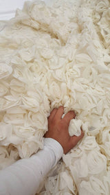 Ivory Floral Lace Mesh Bridal Fabric