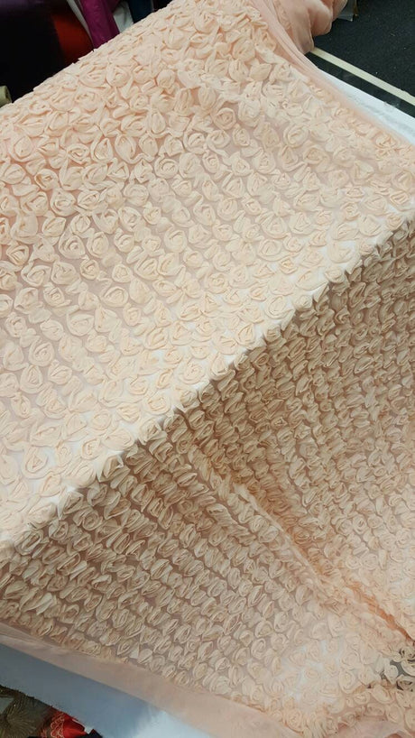 Chiffon Lace Peach Floral Flowers