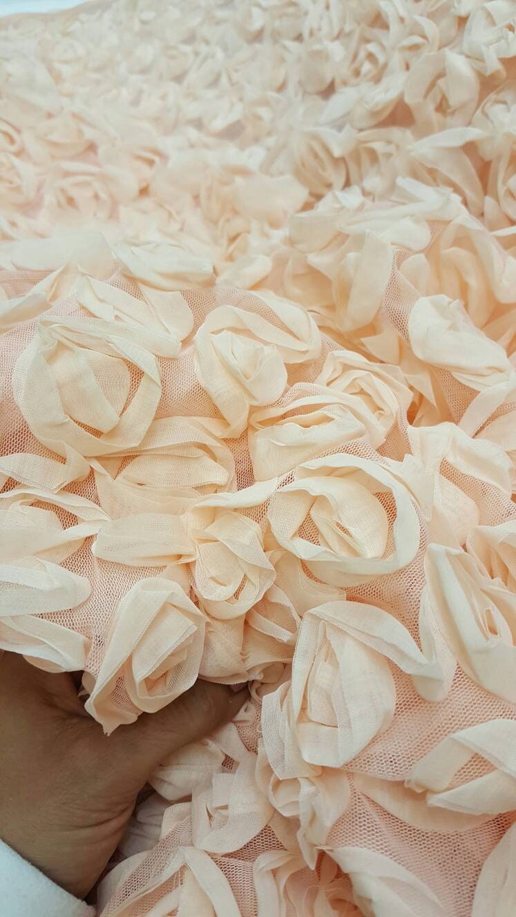 Chiffon Lace Peach Floral Flowers