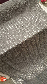 Floral Lace Chiffon Mesh Grey Fabric