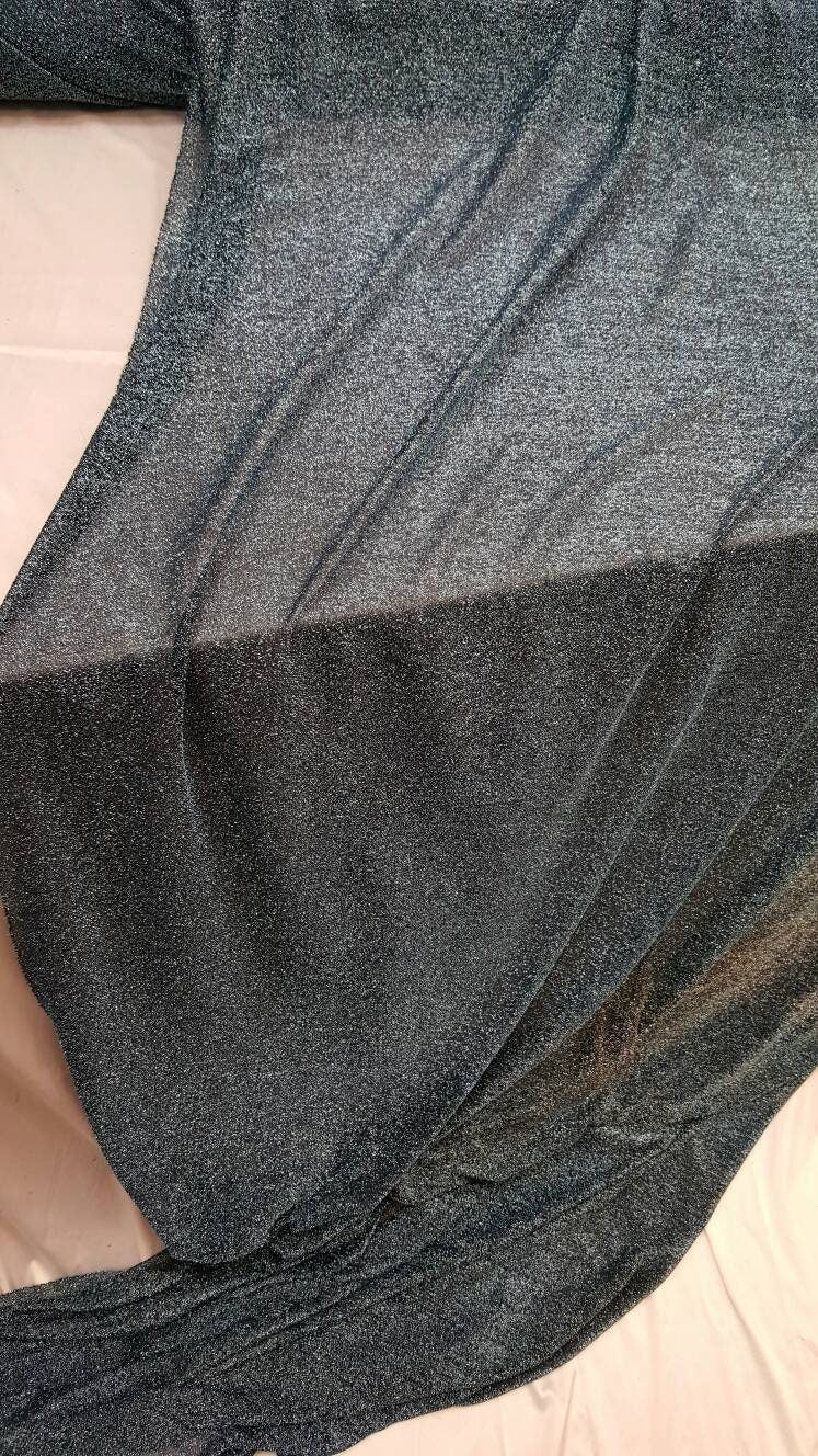 Stretch Sparkly Lame Blue Mylar Fabric