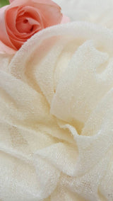 Ivory Stretch Lame Fabric
