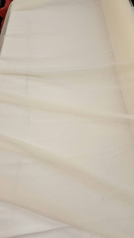 Ivory Stretch Lame Fabric